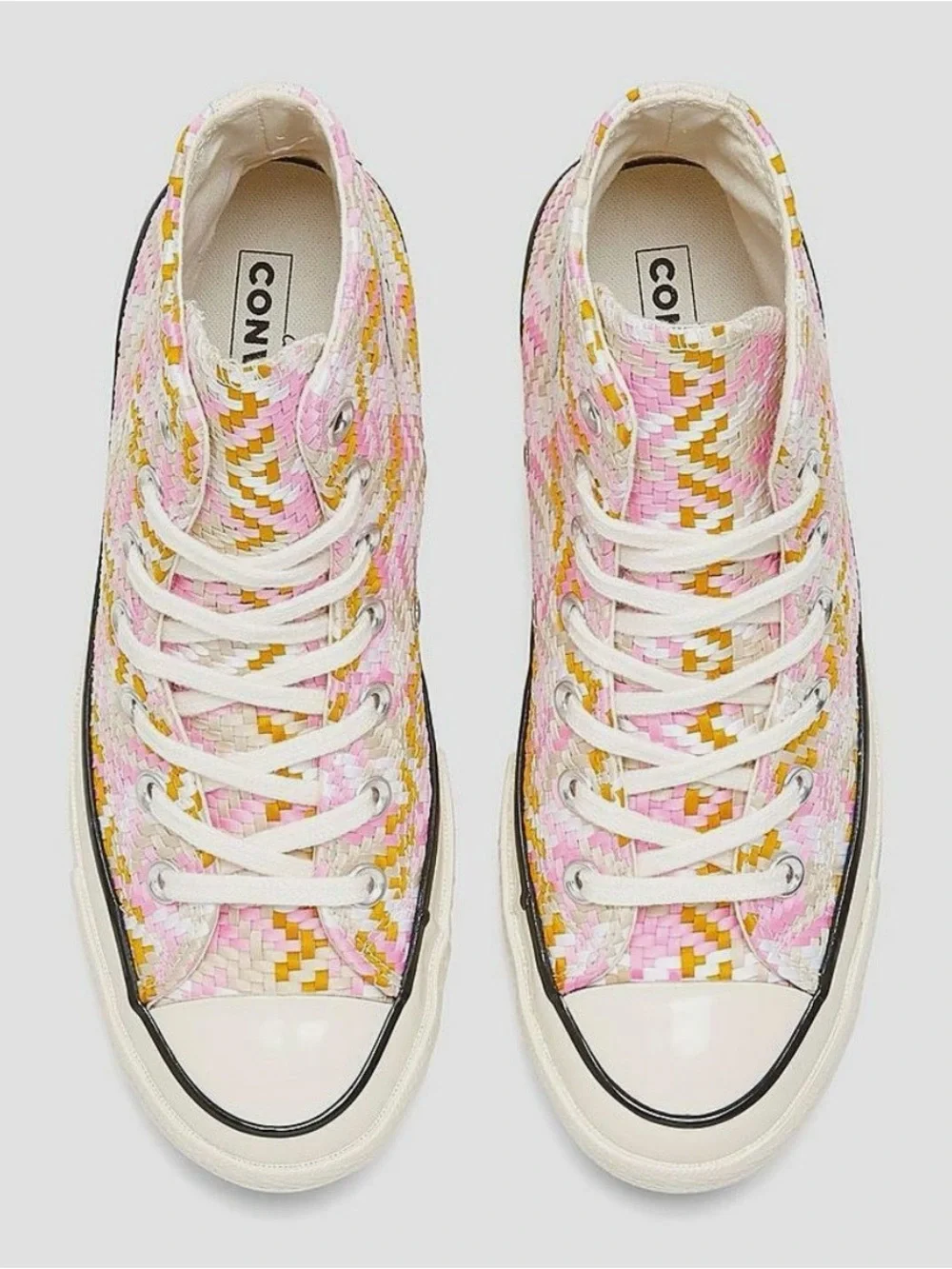 Converse All Star Pink “Culture Weave” High-Top Sneakers 10.5 Women’s - Picture 5 of 6